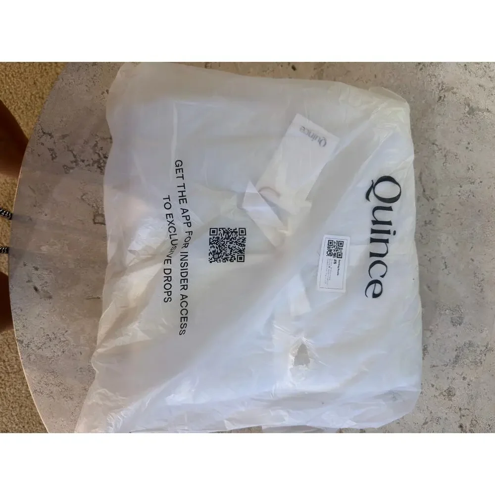 Quince European White Linen True Blackout Curtain Single Panel 96x96in NWT